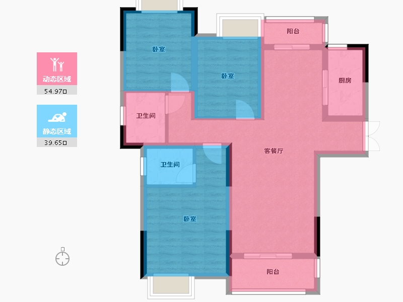 湖北省-武汉市-泊樾府-83.75-户型库-动静分区