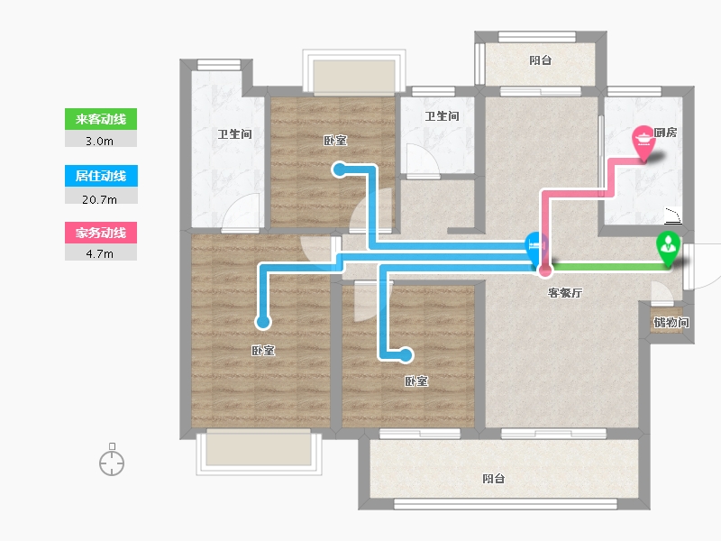 湖北省-荆州市-阳光城文澜公馆-92.00-户型库-动静线