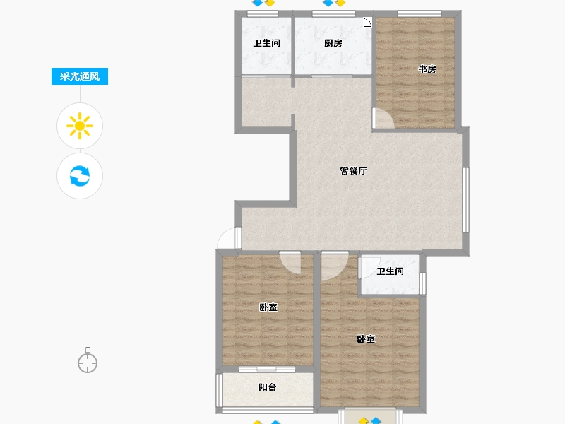 河南省-商丘市-橄榄城-100.75-户型库-采光通风