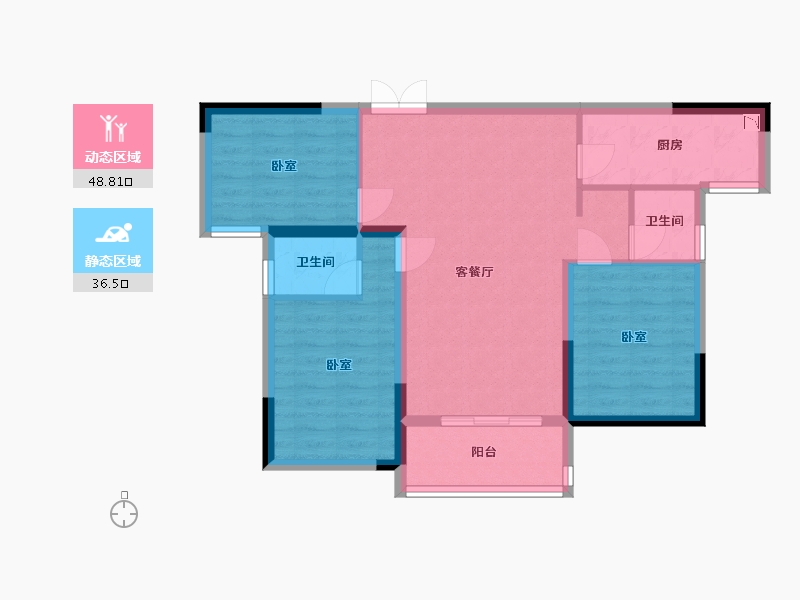 湖北省-武汉市-泊樾府-76.19-户型库-动静分区