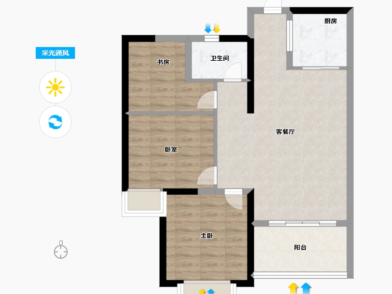 福建省-厦门市-永鸿南岸-71.00-户型库-采光通风