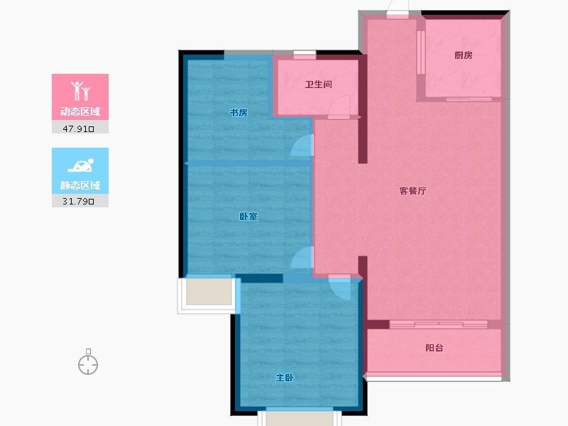 福建省-厦门市-永鸿南岸-70.99-户型库-动静分区