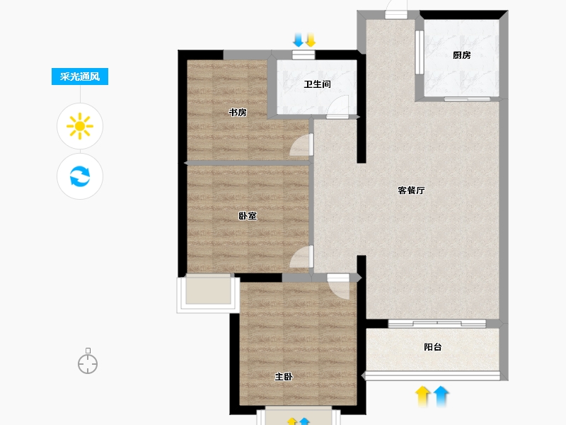 福建省-厦门市-永鸿南岸-70.99-户型库-采光通风