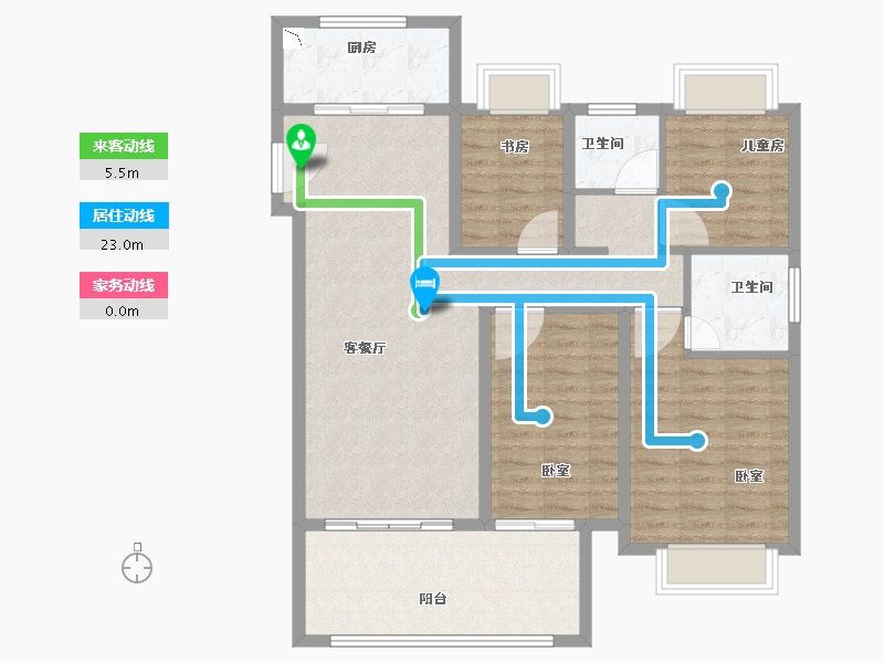 湖北省-荆州市-雅居乐锦城-104.00-户型库-动静线