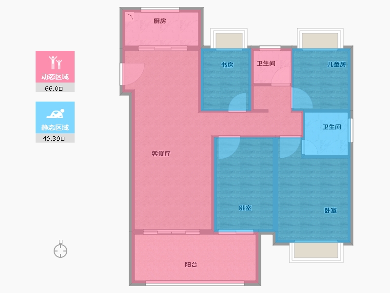 湖北省-荆州市-雅居乐锦城-104.00-户型库-动静分区