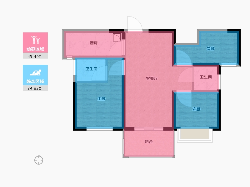 福建省-厦门市-保利世茂联发中骏中央公园-71.00-户型库-动静分区