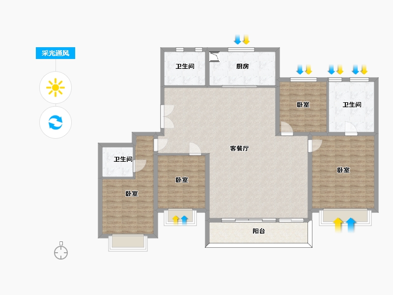 山东省-济南市-铂悦凤犀台-148.90-户型库-采光通风