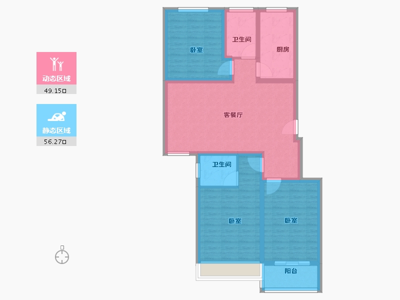 河南省-南阳市-金和苑-93.89-户型库-动静分区