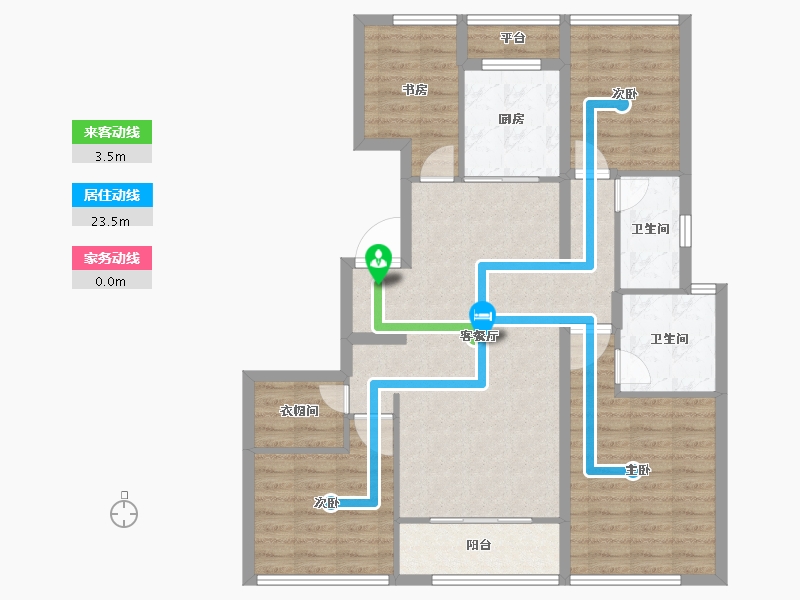 山东省-青岛市-绿城汀岚-101.42-户型库-动静线