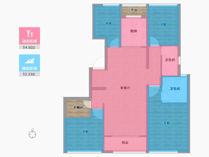 山东省-青岛市-绿城汀岚-101.42-户型库-动静分区