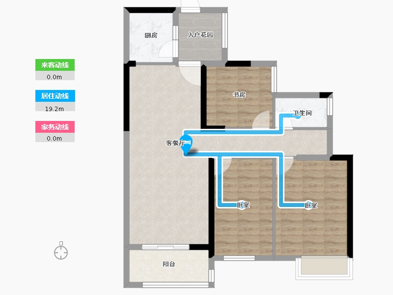 湖北省-咸宁市-领秀城·银泉华府-84.96-户型库-动静线