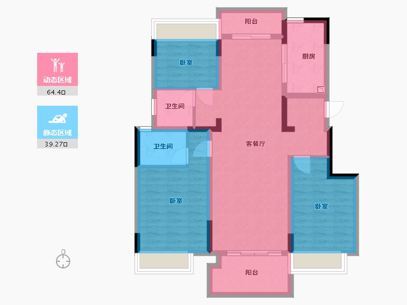 湖北省-武汉市-华发越秀悦府-92.00-户型库-动静分区