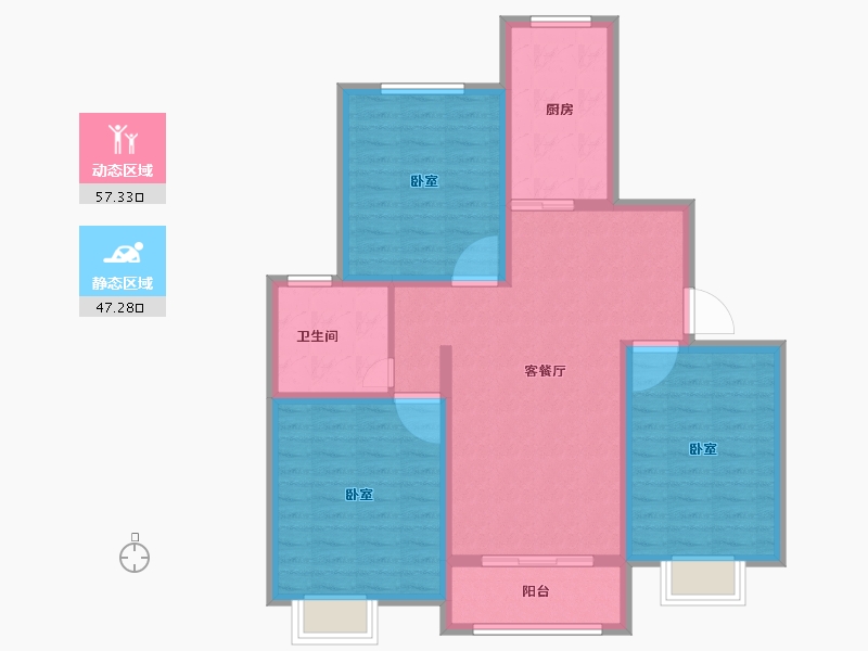 河南省-开封市-金桂苑-93.81-户型库-动静分区