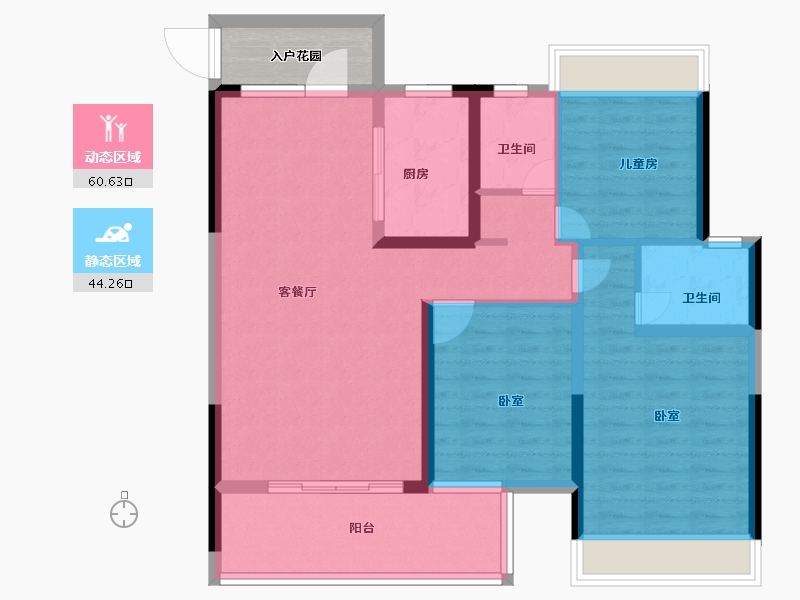 河南省-南阳市-军隆广场-97.79-户型库-动静分区