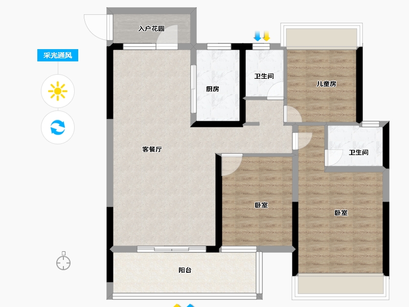 河南省-南阳市-军隆广场-97.79-户型库-采光通风