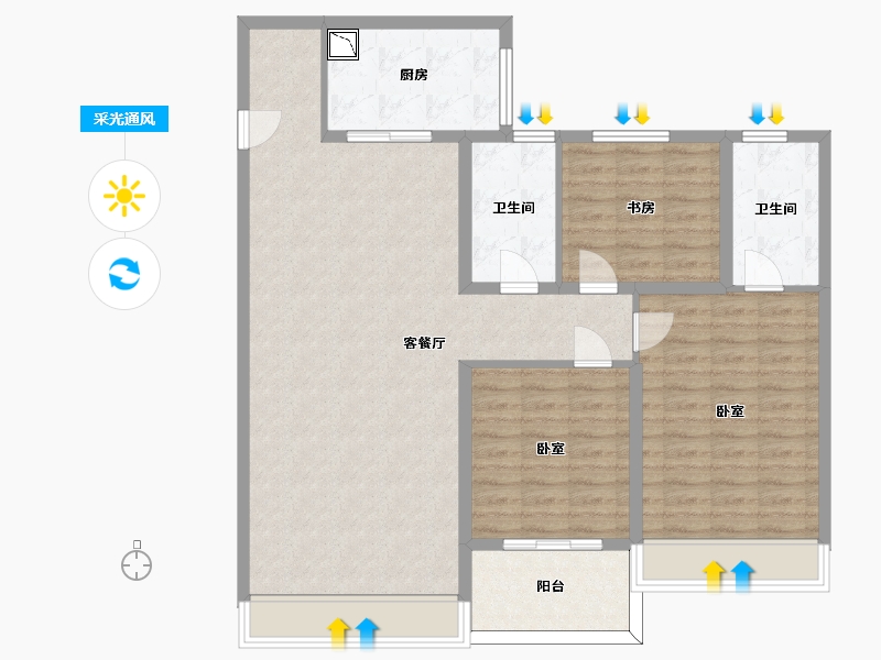 山东省-济南市-万和府-112.45-户型库-采光通风