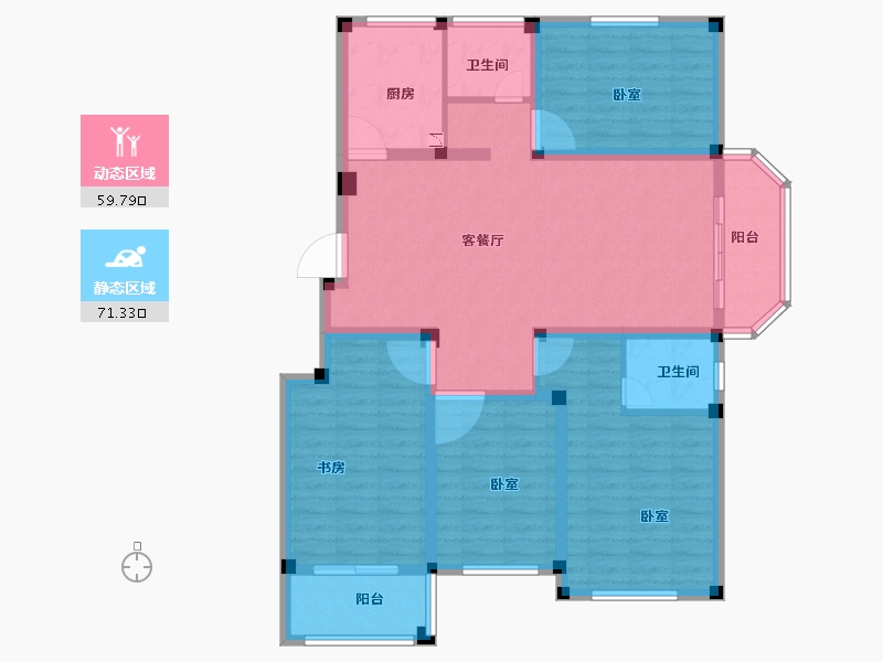 河南省-南阳市-金和苑-117.10-户型库-动静分区