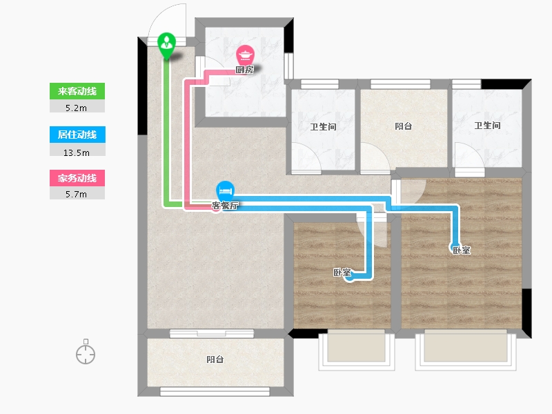 湖北省-荆州市-望江国际-67.06-户型库-动静线