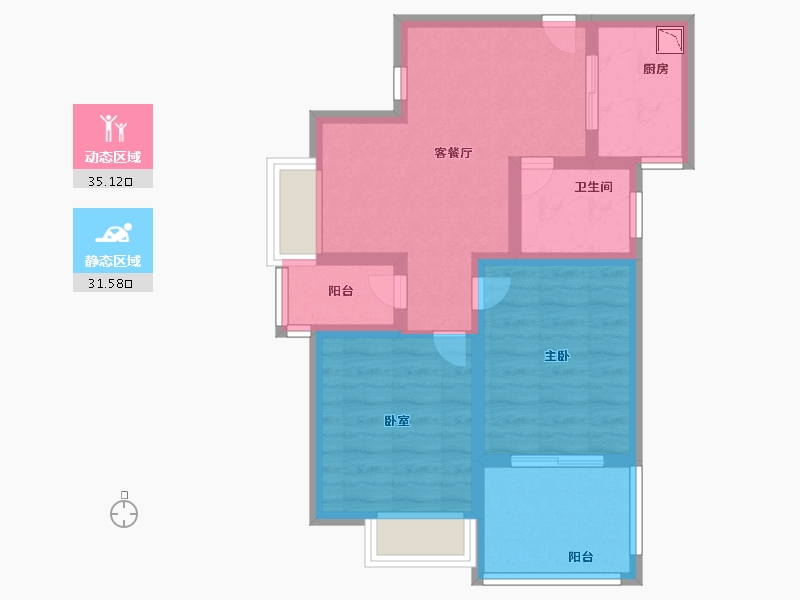 福建省-厦门市-永鸿南岸-57.99-户型库-动静分区