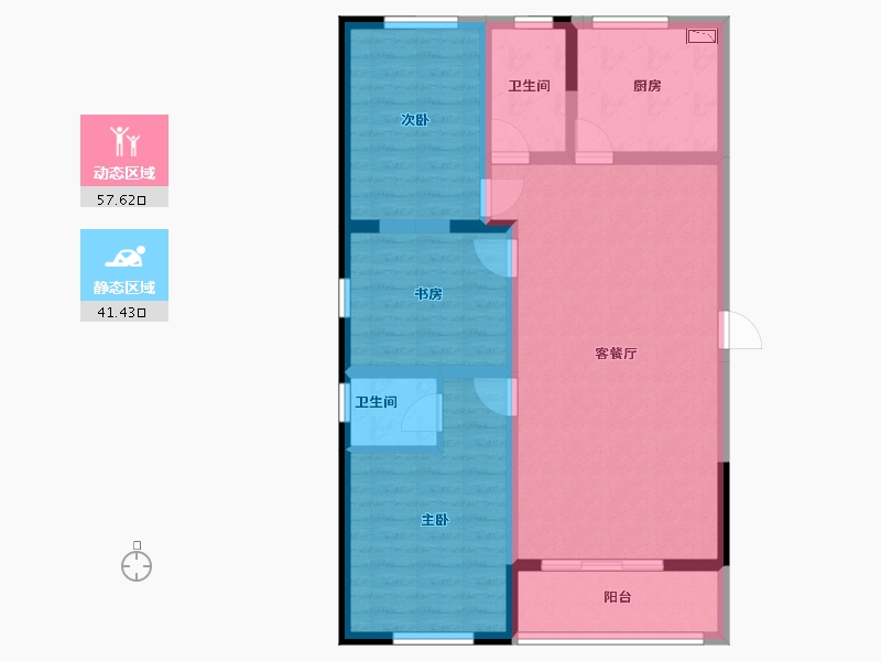 河南省-南阳市-金川西湖美景-88.19-户型库-动静分区