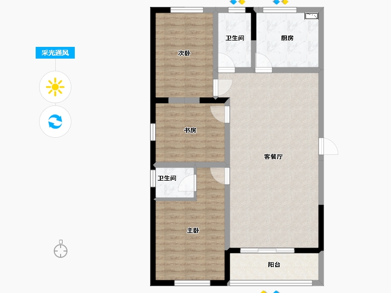 河南省-南阳市-金川西湖美景-88.19-户型库-采光通风