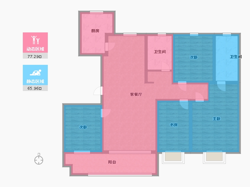 山东省-临沂市-裕隆文博苑-127.99-户型库-动静分区