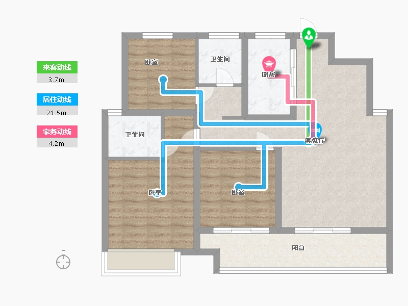 河南省-驻马店市-巨源国际花园-85.00-户型库-动静线