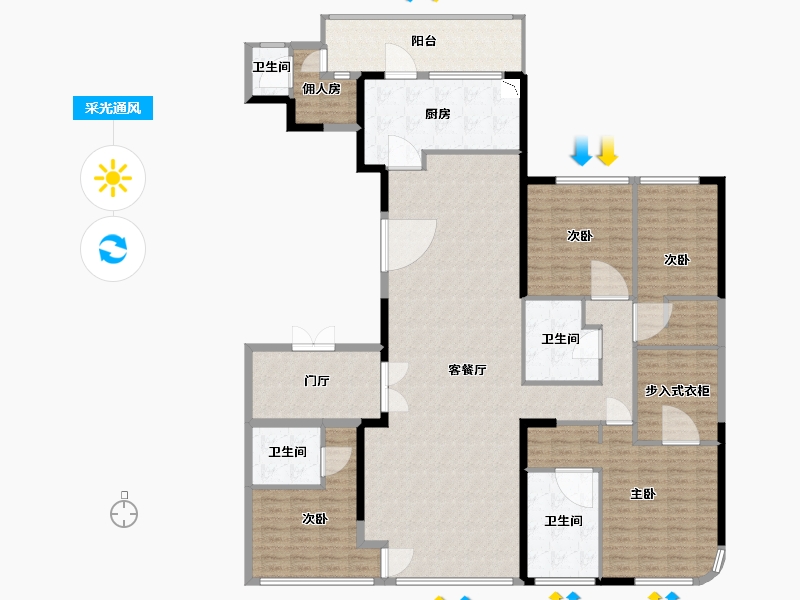 福建省-厦门市-中骏天盈-208.00-户型库-采光通风