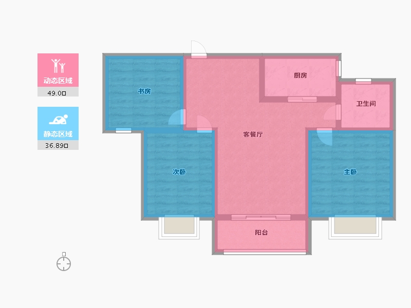 山东省-临沂市-诚德翰林园-75.99-户型库-动静分区