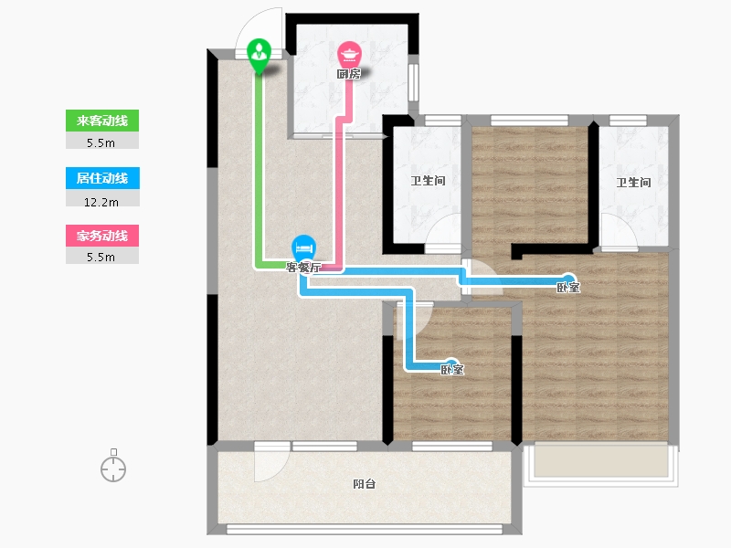 山东省-德州市-弘明·澜湖郡-96.00-户型库-动静线