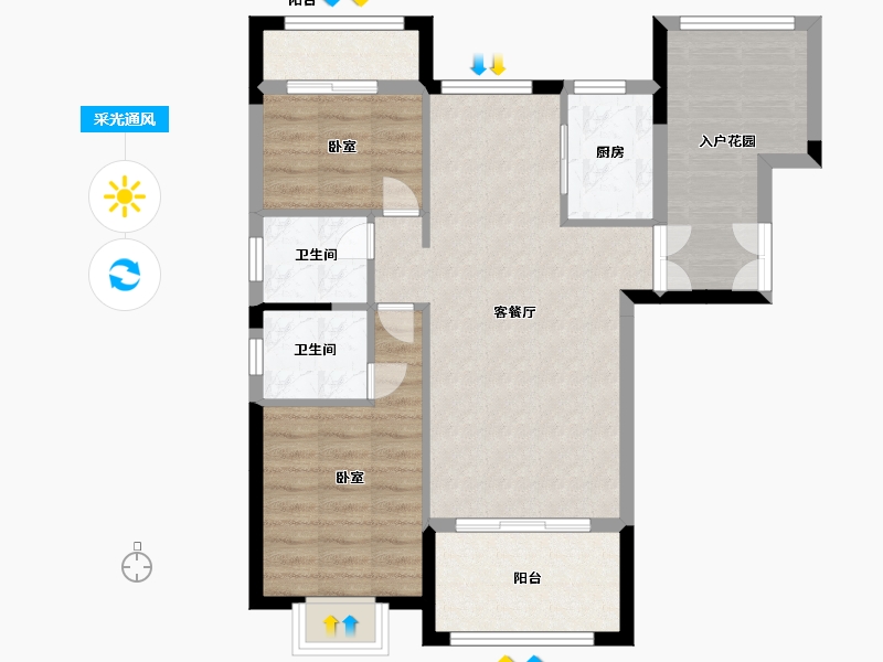 江西省-抚州市-硕丰·世界城-75.89-户型库-采光通风