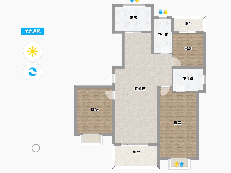 河南省-许昌市-金石星河湾-114.00-户型库-采光通风