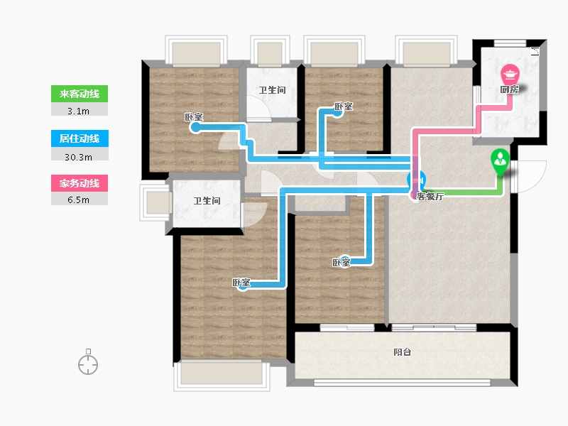 湖北省-武汉市-保利星河九洲-112.00-户型库-动静线