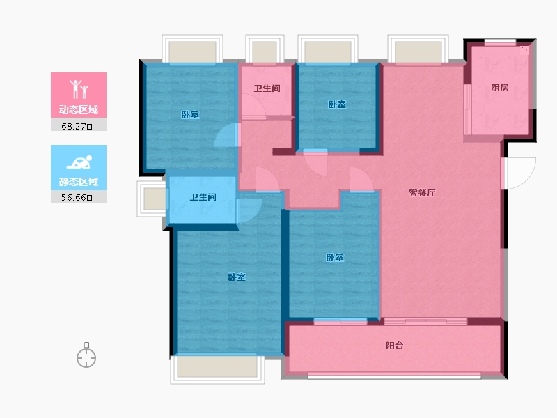 湖北省-武汉市-保利星河九洲-112.00-户型库-动静分区