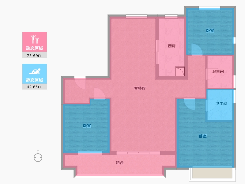 山东省-济南市-济南宝能城-104.25-户型库-动静分区