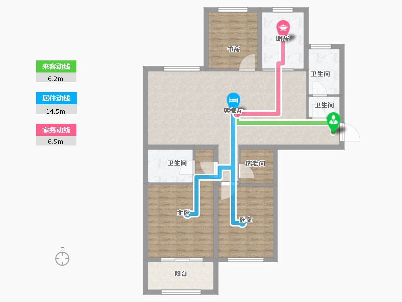 山东省-枣庄市-城建·中石玺悦城-104.00-户型库-动静线