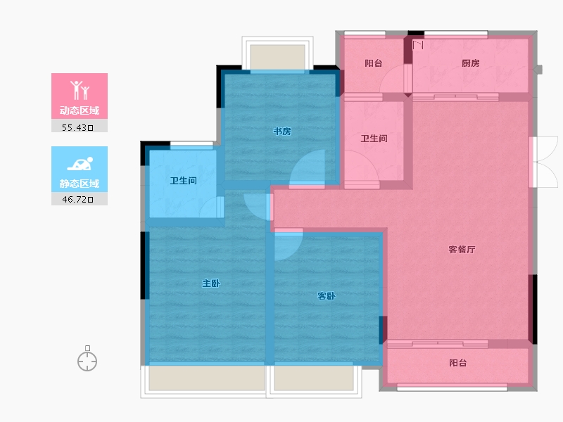 河南省-信阳市-信阳美好生活家园-90.64-户型库-动静分区