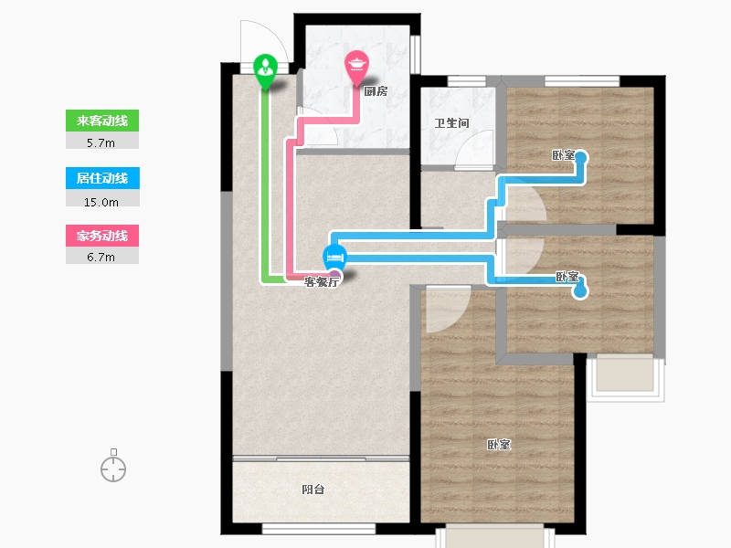 山东省-菏泽市-中达诚府-85.00-户型库-动静线