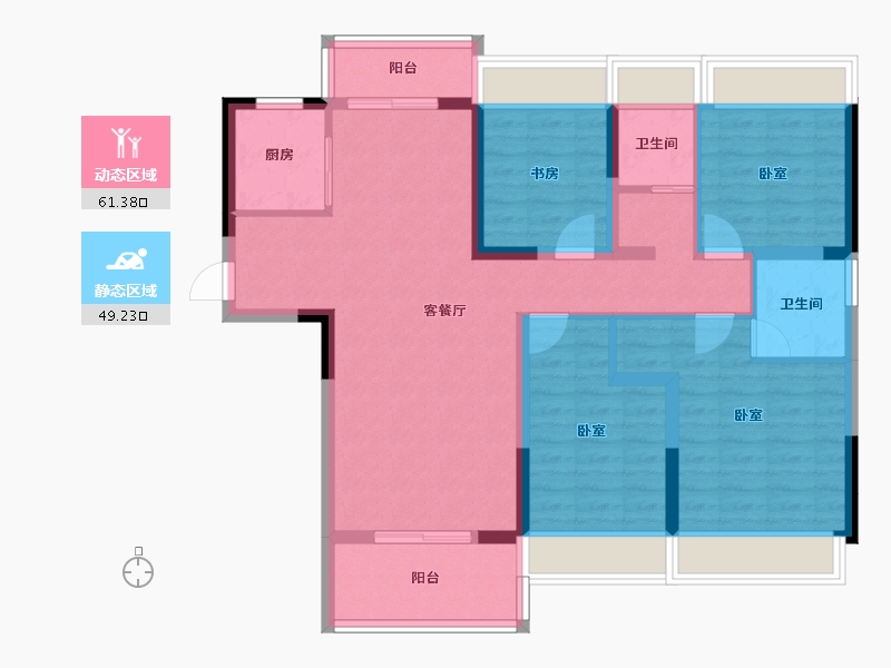 湖北省-咸宁市-赤壁碧桂园-98.20-户型库-动静分区