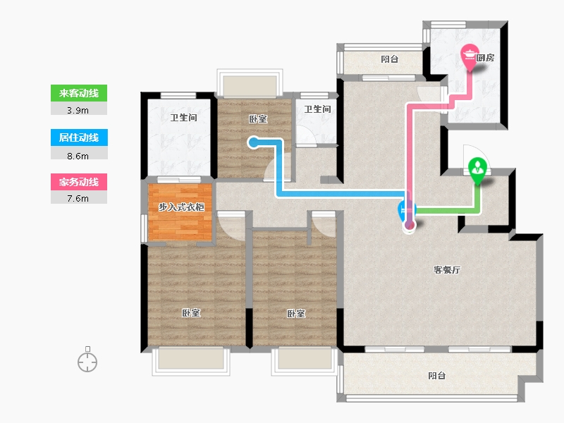 湖北省-荆州市-曲池东院-132.00-户型库-动静线