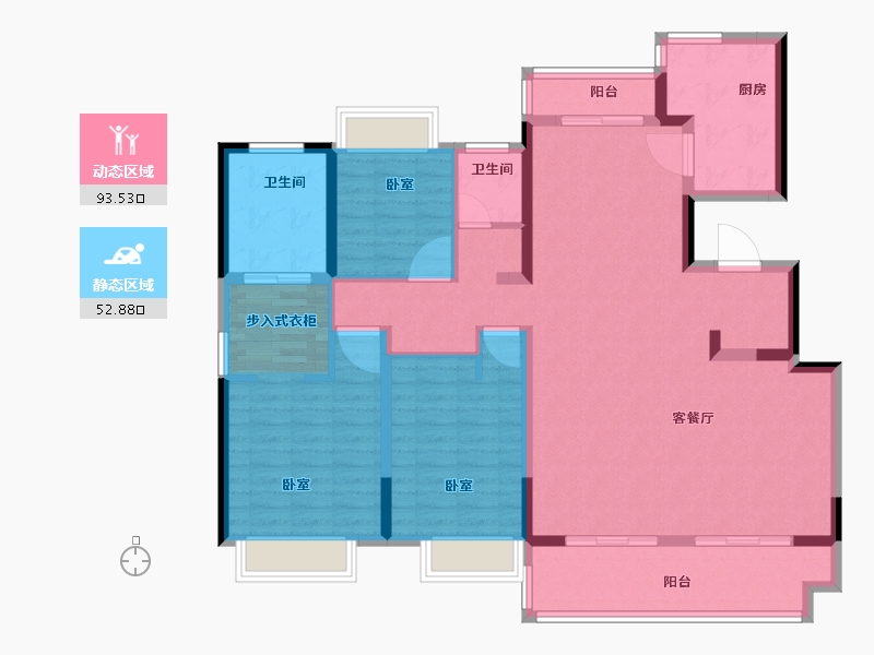 湖北省-荆州市-曲池东院-132.00-户型库-动静分区