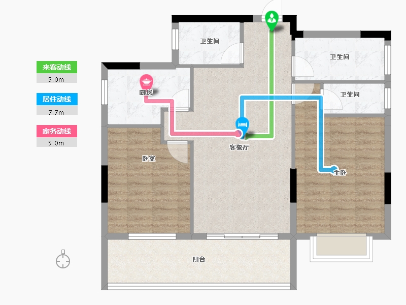 湖北省-黄冈市-锦绣山河幸福城三期-87.29-户型库-动静线