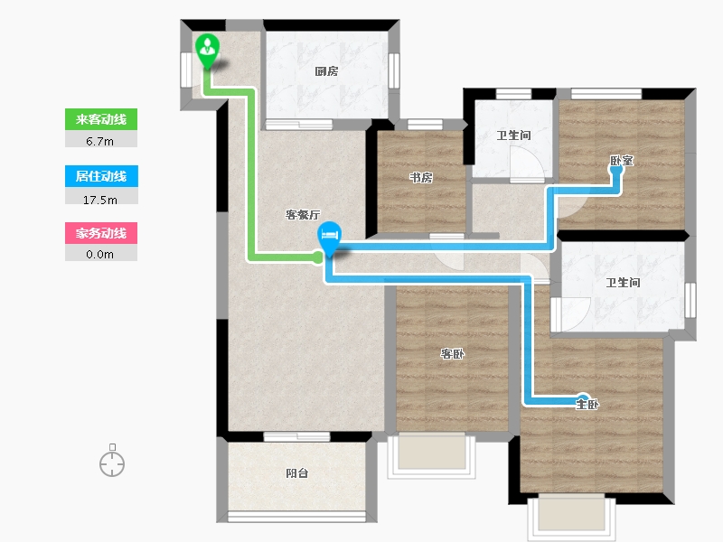 河南省-许昌市-雅居乐翰林雅郡-86.76-户型库-动静线