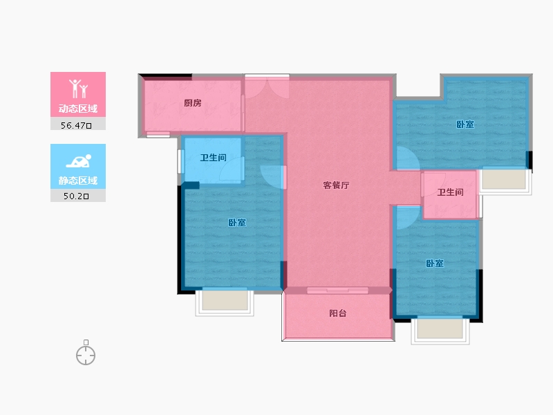 河南省-许昌市-金石星河湾-96.58-户型库-动静分区