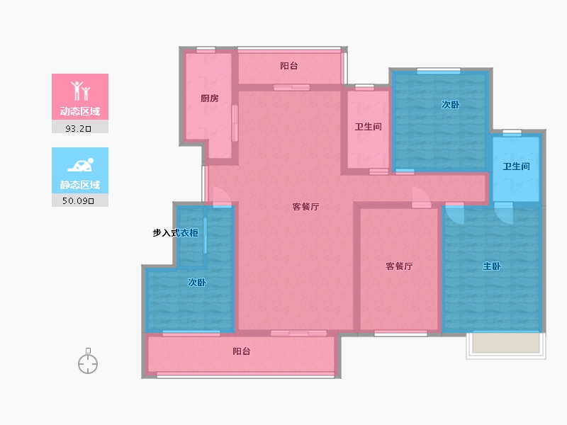 山东省-临沂市-宝德新里程-126.59-户型库-动静分区