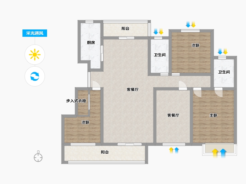 山东省-临沂市-宝德新里程-126.59-户型库-采光通风