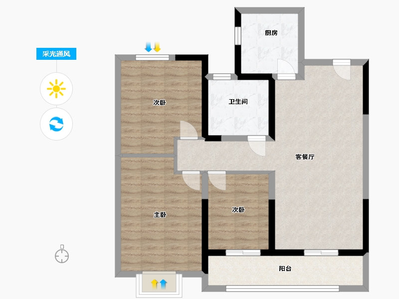 山东省-临沂市-宝德新里程-87.00-户型库-采光通风