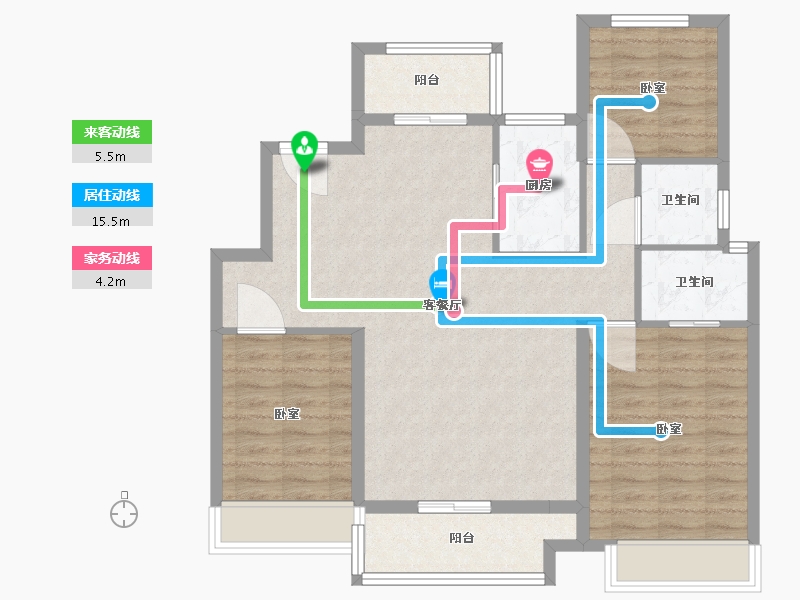 河南省-驻马店市-巨源国际花园-91.00-户型库-动静线