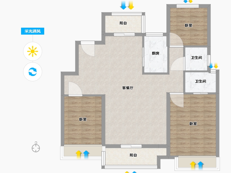 河南省-驻马店市-巨源国际花园-91.00-户型库-采光通风