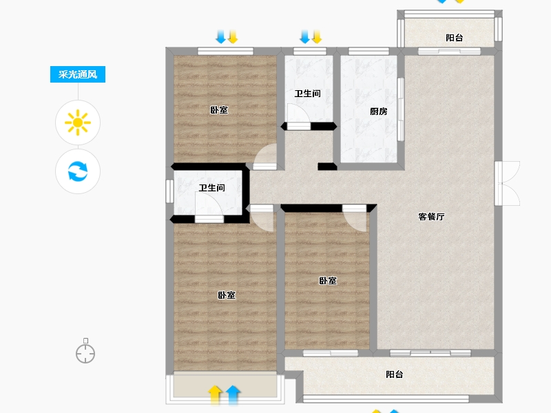 河南省-南阳市-金和苑-109.58-户型库-采光通风